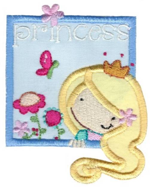 Picture of Princess Girl Applique Machine Embroidery Design