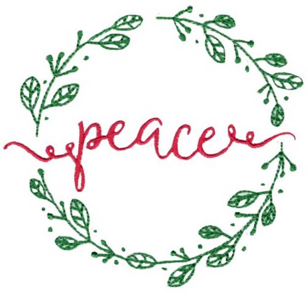 Picture of Peace Wreath Machine Embroidery Design