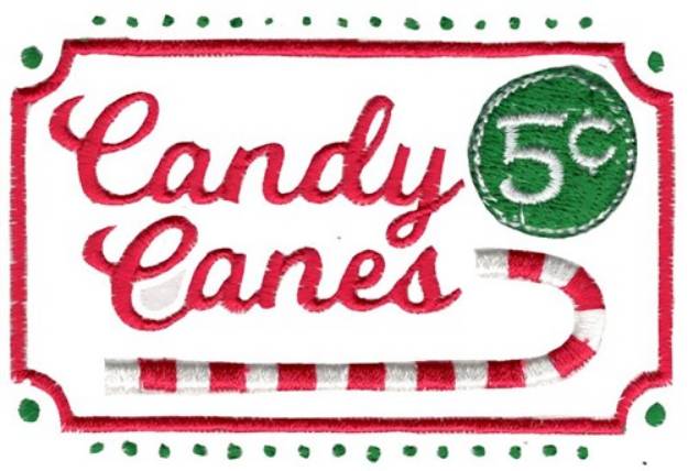 Picture of Candy Canes 5c Machine Embroidery Design