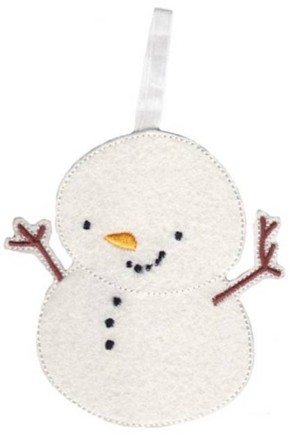 Picture of Snowman Ornament Machine Embroidery Design