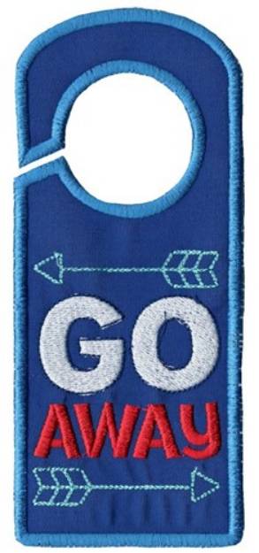 Picture of Go Away Door Hanger Machine Embroidery Design