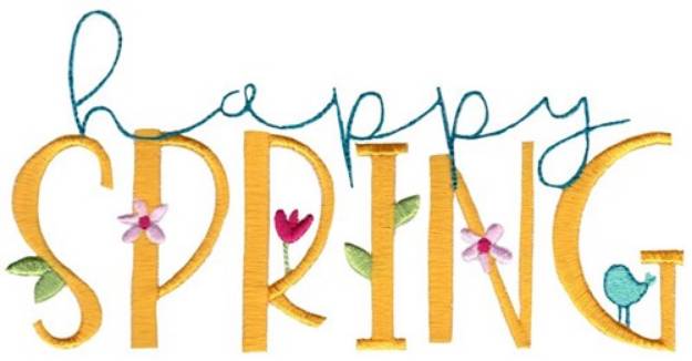 Picture of Happy Spring Machine Embroidery Design