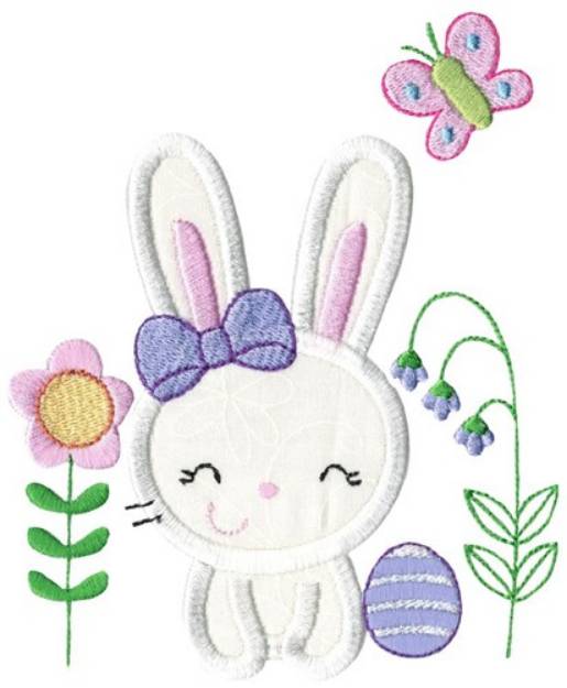 Picture of Bunny Garden Applique Machine Embroidery Design