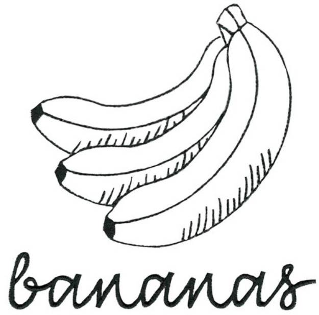 Picture of Bananas Outline Machine Embroidery Design