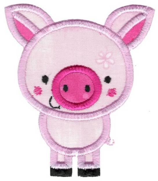 Picture of Applique Pig Machine Embroidery Design