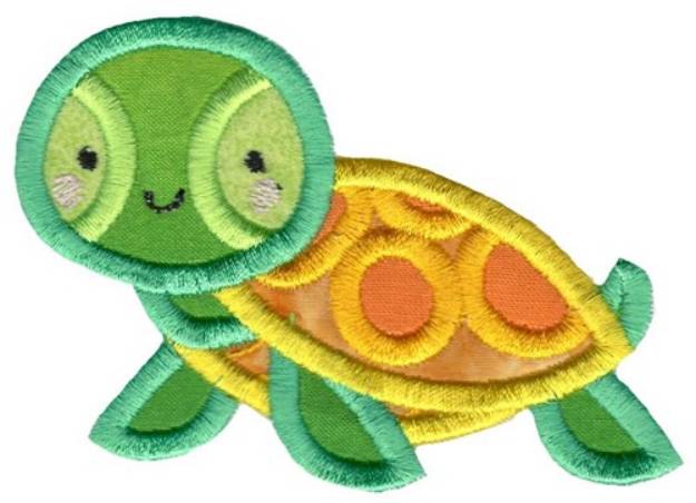 Picture of Boxy Turtle Applique Machine Embroidery Design
