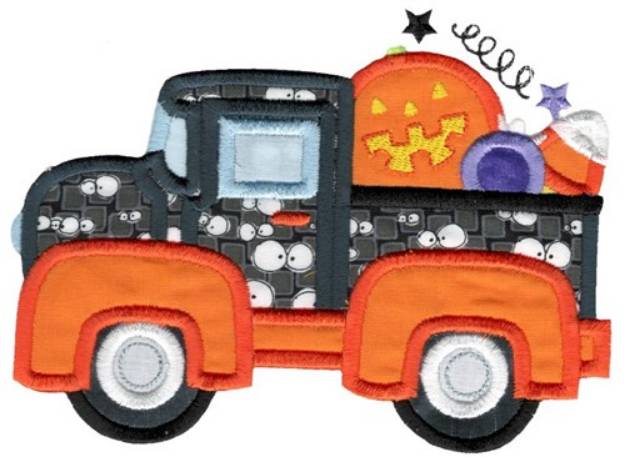 Picture of Halloween Vintage Truck Machine Embroidery Design