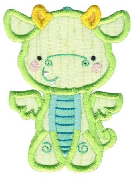 Picture of Green Dragon Applique Machine Embroidery Design