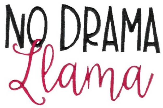 Picture of No Drama Llama Machine Embroidery Design