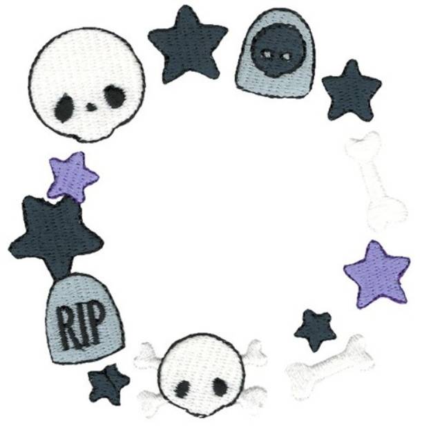 Picture of Graveyard Monogram Frame Machine Embroidery Design