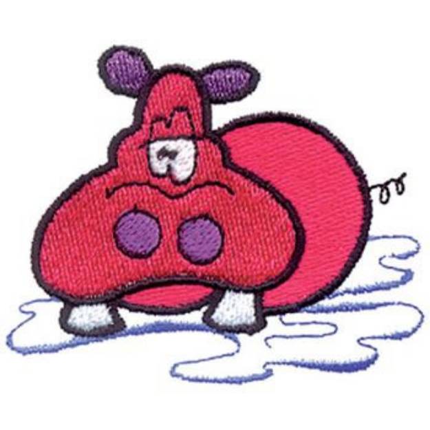 Picture of Cartoon Hippo Machine Embroidery Design