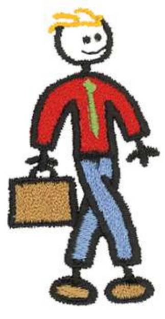 Picture of Stick Businessman Machine Embroidery Design