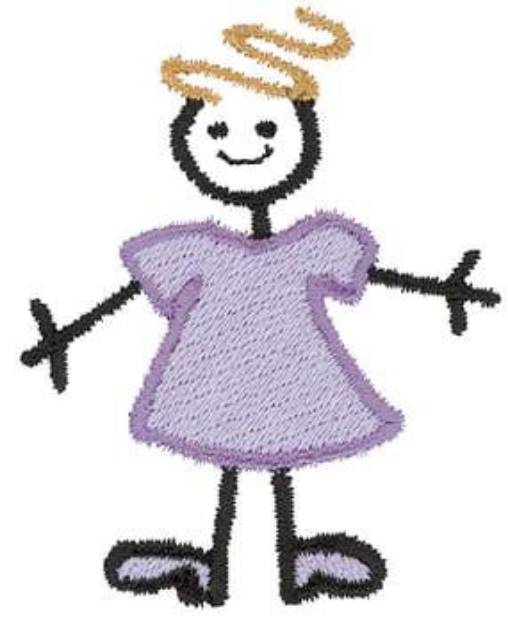 Picture of Stick Girl Machine Embroidery Design