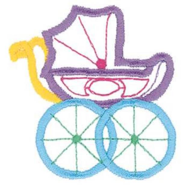 Picture of Baby Buggy Outline Machine Embroidery Design