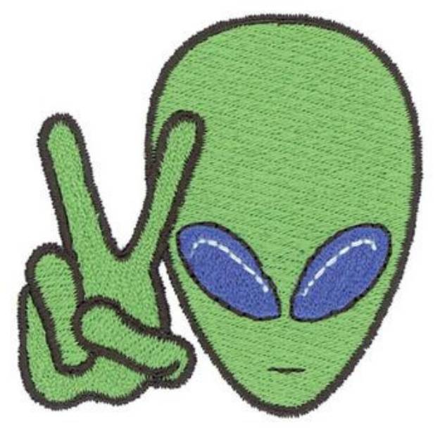 Picture of Peace Alien Machine Embroidery Design