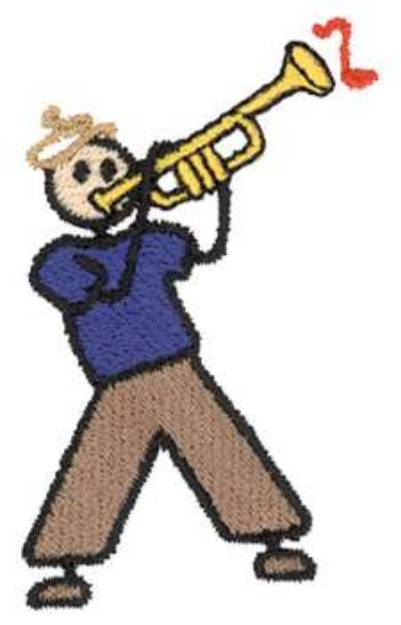 Picture of Trumpet Player Machine Embroidery Design