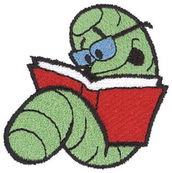 Bookworm Machine Embroidery Design