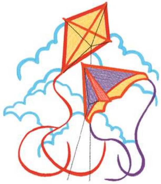 Picture of Small Kites Machine Embroidery Design