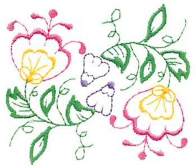 Picture of Floral Scroll Machine Embroidery Design