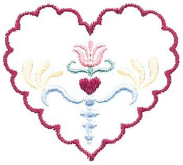 Picture of Scalloped Heart Machine Embroidery Design