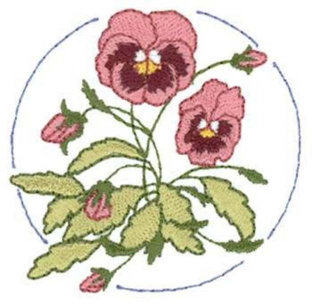 Picture of Pansies Machine Embroidery Design