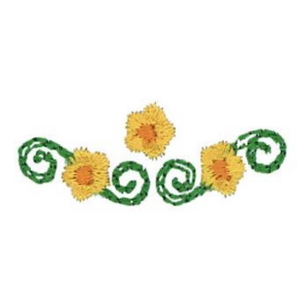 Picture of Floral Scroll Machine Embroidery Design