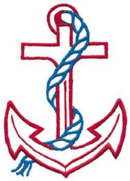 Picture of Anchor Outline Machine Embroidery Design