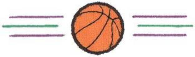 Picture of Basketball W/ Lines Machine Embroidery Design