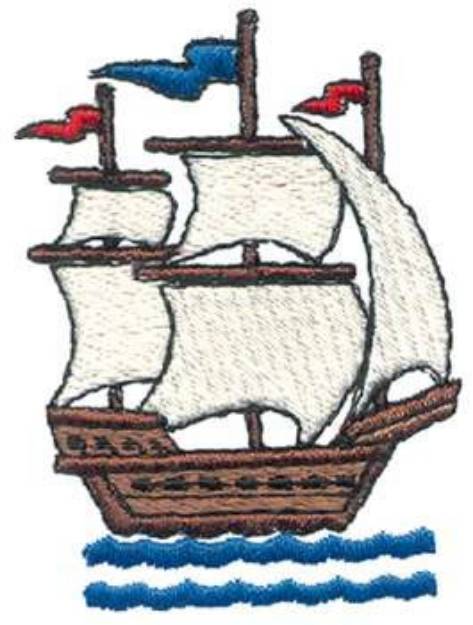 Picture of Columbus Day Machine Embroidery Design