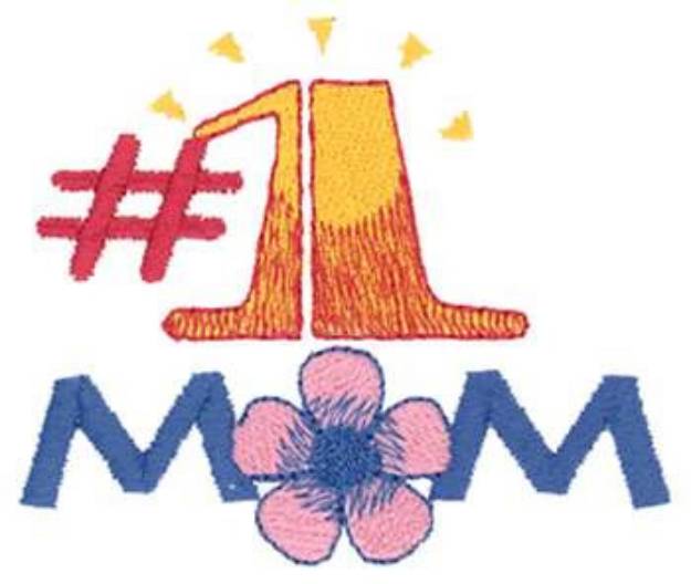 Picture of #1 Mom Machine Embroidery Design