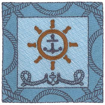 Anchor & Wheel Square Machine Embroidery Design
