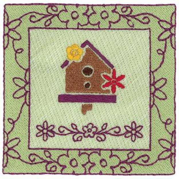 Picture of Birdhouse Square Machine Embroidery Design