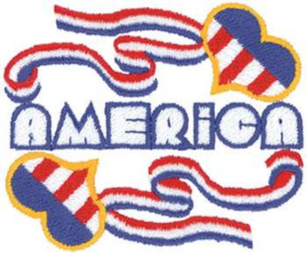 Picture of American Hearts Machine Embroidery Design