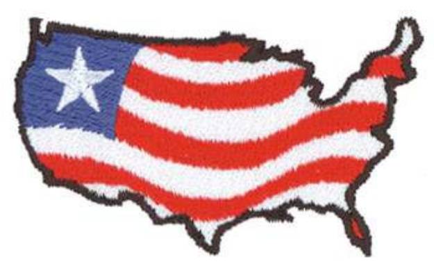 Picture of USA Map Machine Embroidery Design