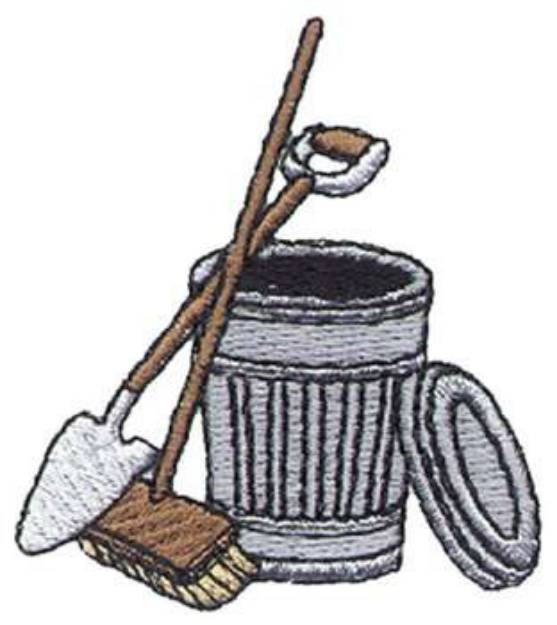 Picture of Tools & Garbage Can Machine Embroidery Design