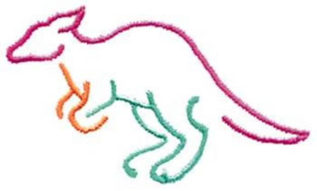 Picture of Kangaroo Outline Machine Embroidery Design