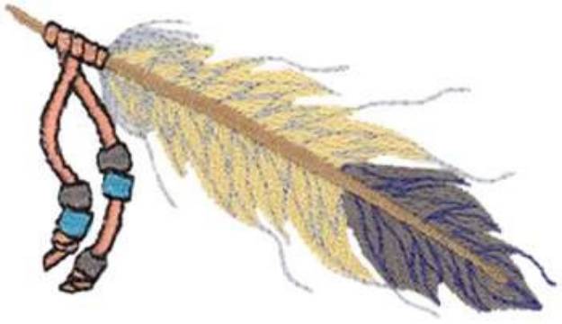 Picture of Feather With Beads Machine Embroidery Design