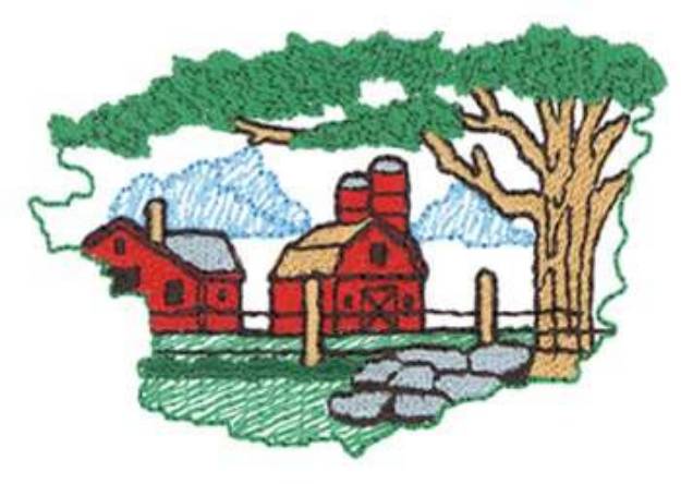 Picture of Farmstead Scene Machine Embroidery Design