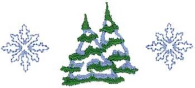 Picture of Trees And Snowflakes Machine Embroidery Design