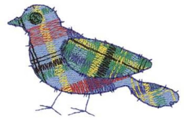 Picture of Patchwork Plaid Bird Machine Embroidery Design