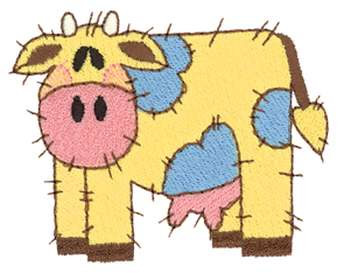 Patchwork Cow Machine Embroidery Design