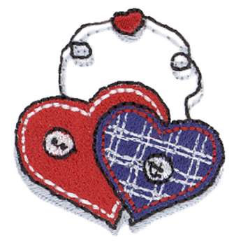 Hanging Hearts Machine Embroidery Design