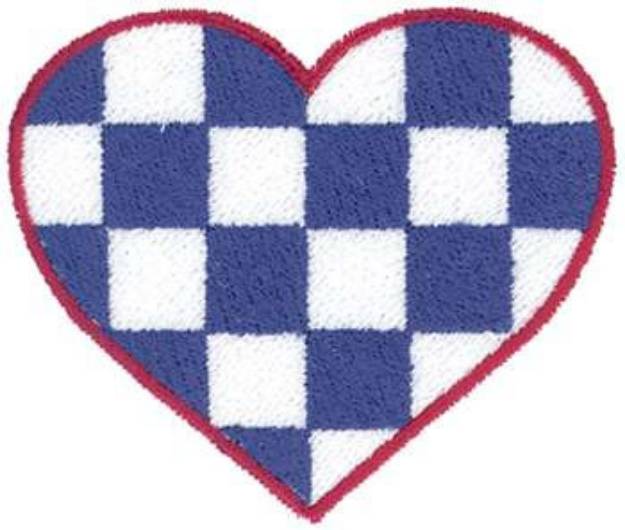 Picture of Checkered Heart Machine Embroidery Design