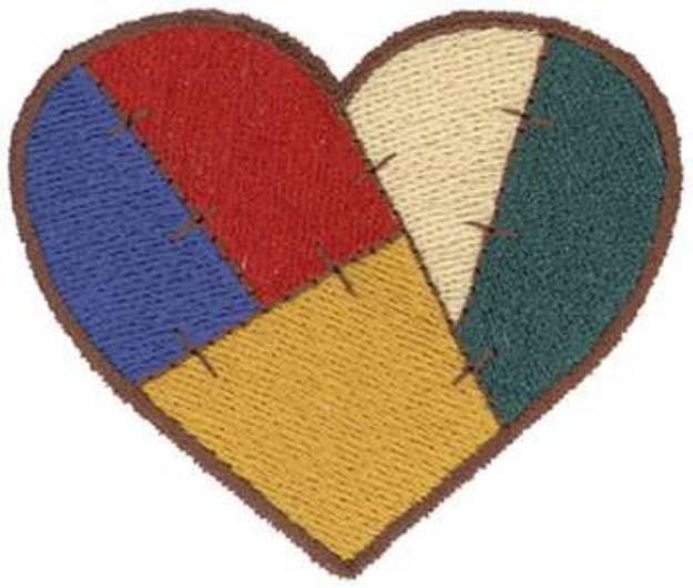 Picture of Patchwor Heart Machine Embroidery Design