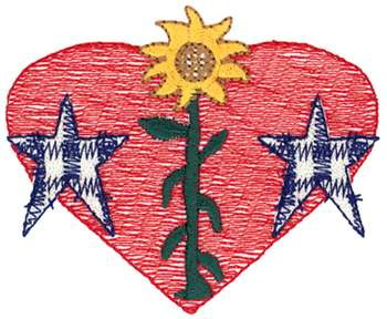 Sunflowers & Stars Machine Embroidery Design