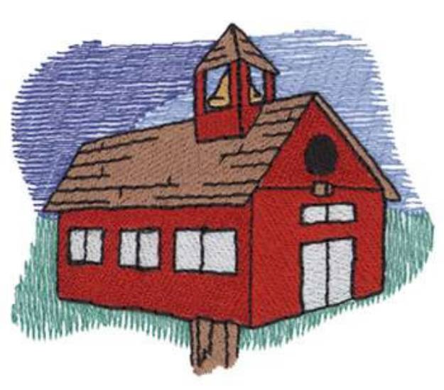 Picture of School Birdhouse Machine Embroidery Design