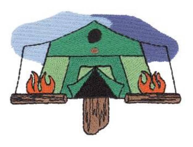 Picture of Tent Birdhouse Machine Embroidery Design