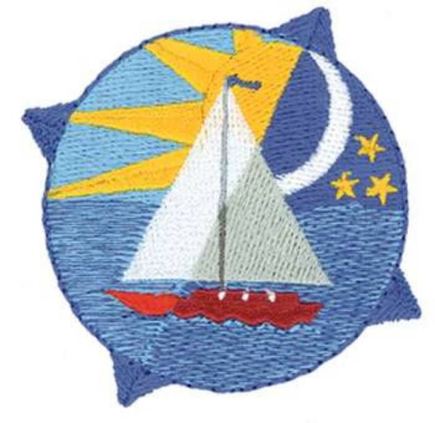 Picture of Sailing Day & Night Machine Embroidery Design