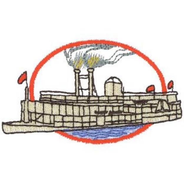 Picture of Steamboat Machine Embroidery Design