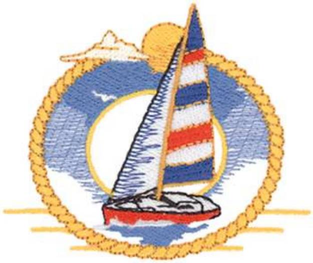 Picture of Sailboat Logo Machine Embroidery Design